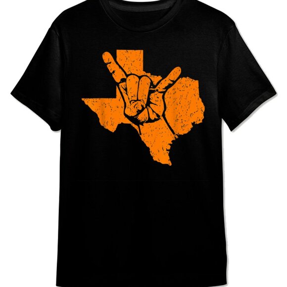 Texas Pride Hook Em Distressed Cowboy Western State Graphic Texas Fan Shirt 159 - Picture 1 of 5